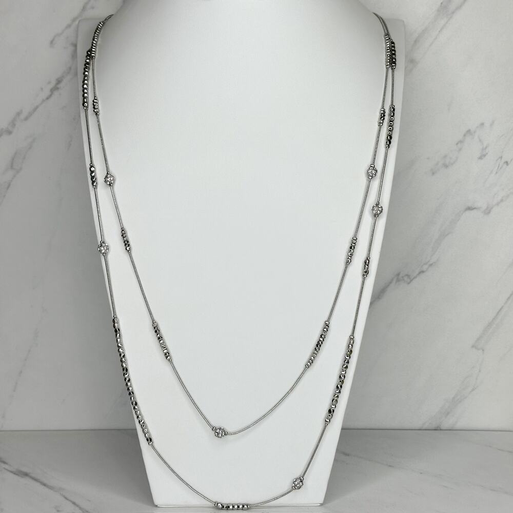 Chico's Rhinestone Silver Tone Necklace ✨